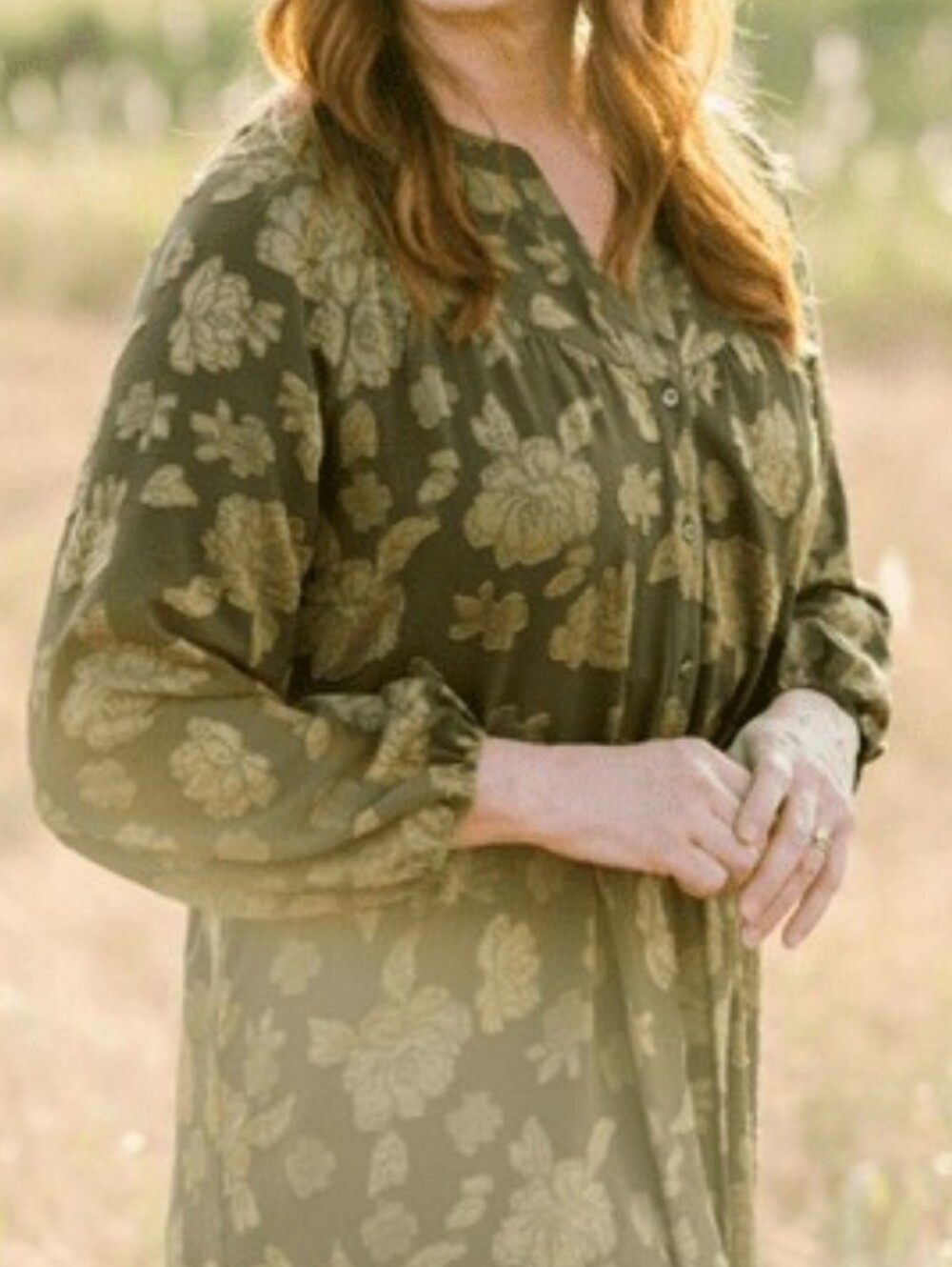NEW The Pioneer Woman Green Floral Bohemian Tunic Dress XL